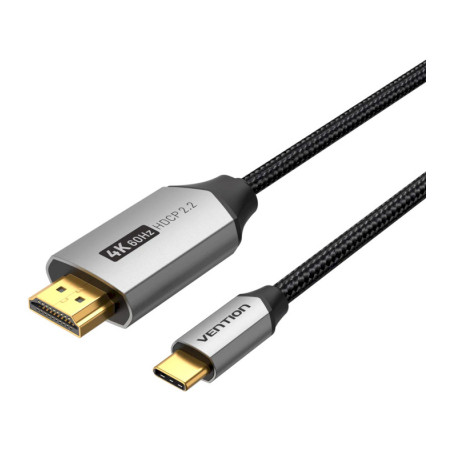 Кабель мультимедійний USB-C to HDMI M 1.5m 4K60Hz Thunderbolt 3 HDCP2.2 black Vention (CRBBG)