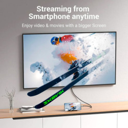 Кабель мультимедійний USB-C to HDMI M 1.5m 4K60Hz Thunderbolt 3 HDCP2.2 black Vention (CRBBG)