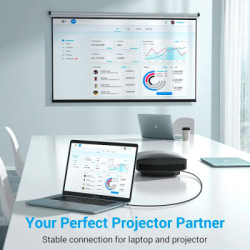 Кабель мультимедійний USB-C to HDMI M 1.5m 4K60Hz Thunderbolt 3 HDCP2.2 black Vention (CRBBG)