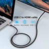 Кабель мультимедійний USB-C to HDMI M 1.5m 4K60Hz Thunderbolt 3 HDCP2.2 black Vention (CRBBG)