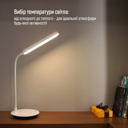 Настільна лампа ColorWay Portable & Flexible 360, 4W, з вбудованим акумулятором 1800 mAh (CW-DL12FB-W)