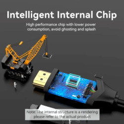 Кабель мультимедійний USB-C to HDMI M 1.5m 4K60Hz Thunderbolt 3 HDCP2.2 black Vention (CRBBG)