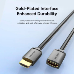 Кабель мультимедійний HDMI M to HDMI F 2.0m V2.0 4K60Hz Vention (AHCBH)