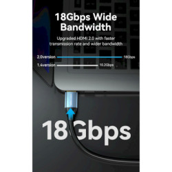 Кабель мультимедійний HDMI M to HDMI M 2.0m V2.0 4K60Hz blue Vention (ALHSH)