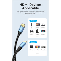 Кабель мультимедійний HDMI M to HDMI M 2.0m V2.0 4K60Hz blue Vention (ALHSH)