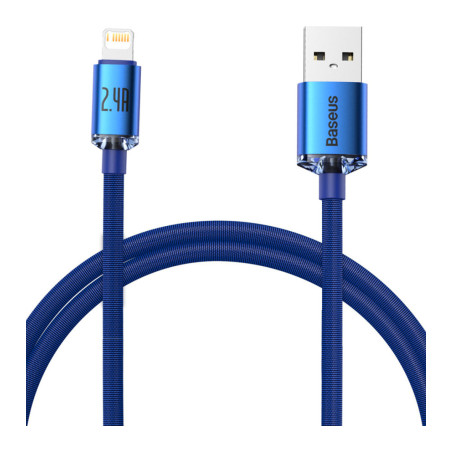Дата кабель USB 2.0 AM to Lightning 1.2m 2.4A blue Baseus (CAJY000003)