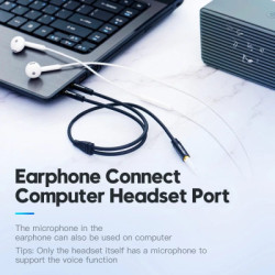 Кабель мультимедійний 3.5mm F to 2x3.5mm M (4pin) Vention (BBTBY)