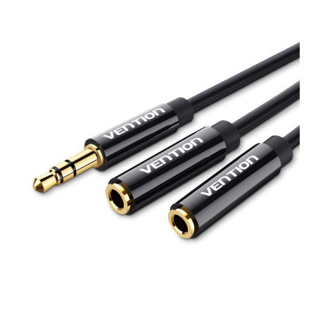 Кабель мультимедійний 3.5mm M to 2x3.5mm F 0.3m Vention (BBSBY)