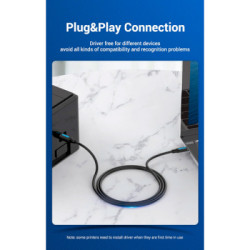 Кабель для принтера USB-C 2.0 to BM 2.0m 2.4А 480Mbps Vention (CQUBH)