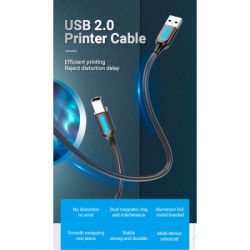 Кабель для принтера USB 2.0 AM/BM 1.0m 480Mbps PVC black Vention (COQBF)