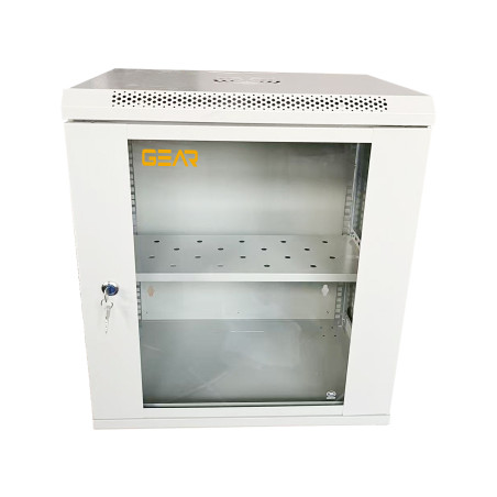 Шафа настінна GEAR 12U 19" 600x450x650 мм, + полка 19", grey (GWMSN-12U-600-450G)