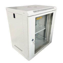 Шафа настінна GEAR 12U 19" 600x600x600 мм, + полка 19", grey (GWMSN-12U-600-600G)