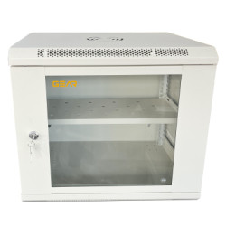 Шафа настінна GEAR 9U 19" 600x600x450 мм, + полка 19", grey (GWMSN-9U-600-600G)
