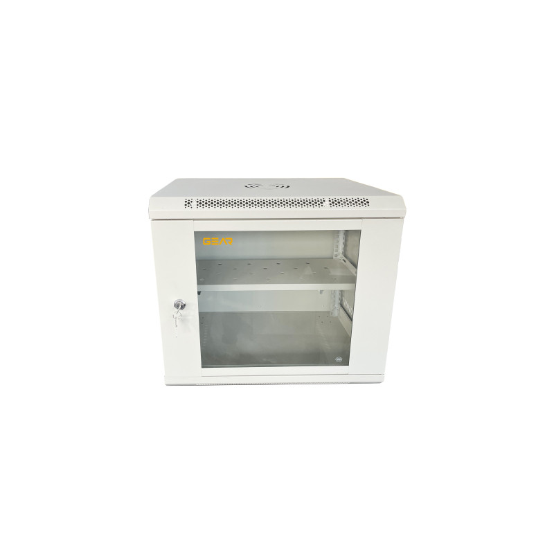 Шафа настінна GEAR 9U 19" 530x400x450 мм, + полка 19", grey (GWMSN-9U-530-400G)