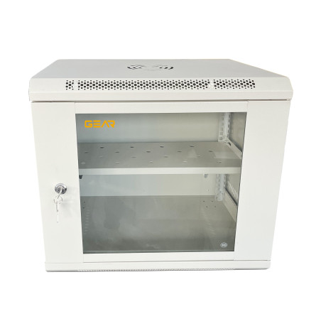 Шафа настінна GEAR 9U 19" 530x400x450 мм, + полка 19", grey (GWMSN-9U-530-400G)