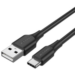 Дата кабель USB 2.0 AM to USB-C 1.5m 3.0A 18W PVC black Vention (CTHBG)