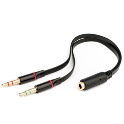 Перехідник 3.5mm F to 2x3.5mm M 0.1m (4pin) Atcom (17488)