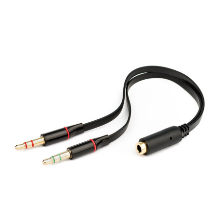 Перехідник 3.5mm F to 2x3.5mm M 0.1m (4pin) Atcom (17488)