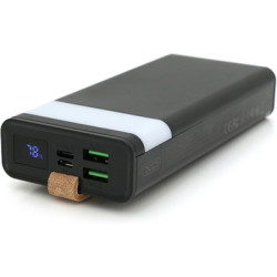 Батарея універсальна XO 20000mAh, PD/20W, QC/22.5W, flashlight, Micro-USB, Type-C, USB-A*2, black (XO-PR129 / 29303)