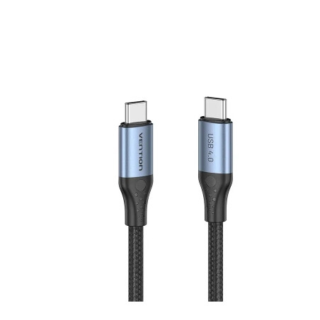 Дата кабель USB-C to USB-C 1.0m Thunderbolt 4 240W (50V/5A) 8K60Hz Gray Aluminum Alloy Vention (TAVHF)