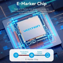 Дата кабель USB-C to USB-C 1.0m Thunderbolt 4 240W (50V/5A) 8K60Hz Gray Aluminum Alloy Vention (TAVHF)