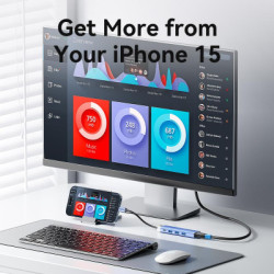 Концентратор Vention USB 3.1 Type-C to HDMI/USB 3.0x3/PD 100W Blue Aluminum Alloy Hub 5-in-1 (TGESB)