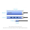 Концентратор Vention USB 3.1 Type-C to HDMI/USB 3.0x3/PD 100W Blue Aluminum Alloy Hub 5-in-1 (TGESB)