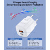 Зарядний пристрій Choetech GaN USB-A/USB-C 33W QC3.0/PD/PPS (PD5006-EU-WH)