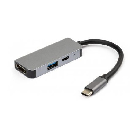 Концентратор Vinga Type-C to 4K HDMI+USB3.0+PD aluminium (VCPHTC3AL)