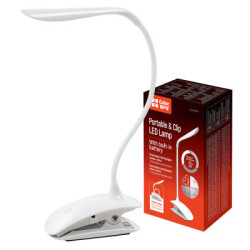 Настільна лампа ColorWay LED Flexible & Clip з вбудованим акумулятором 500mAh (CW-DL04FCB-W)