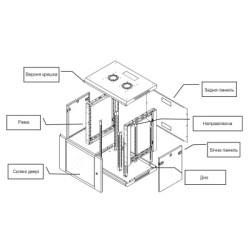 Шафа настінна Hypernet 6U 19" 600x450 ProLine (PL-WMNC-6U)