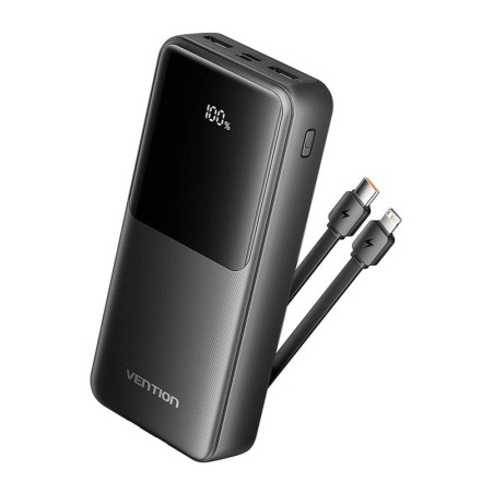 Батарея універсальна Vention 20000 mAh 22.5W with Built-in USB-C and Lightning Cables (FHPB0)