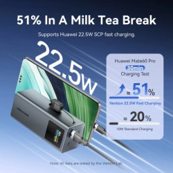 Батарея універсальна Vention 20000 mAh 100W Gray TFT Display Type (FKCH0)