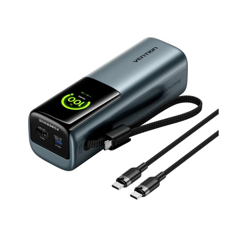 Батарея універсальна Vention 27000 mAh 200W Gray TFT Display Type (FKGH0)