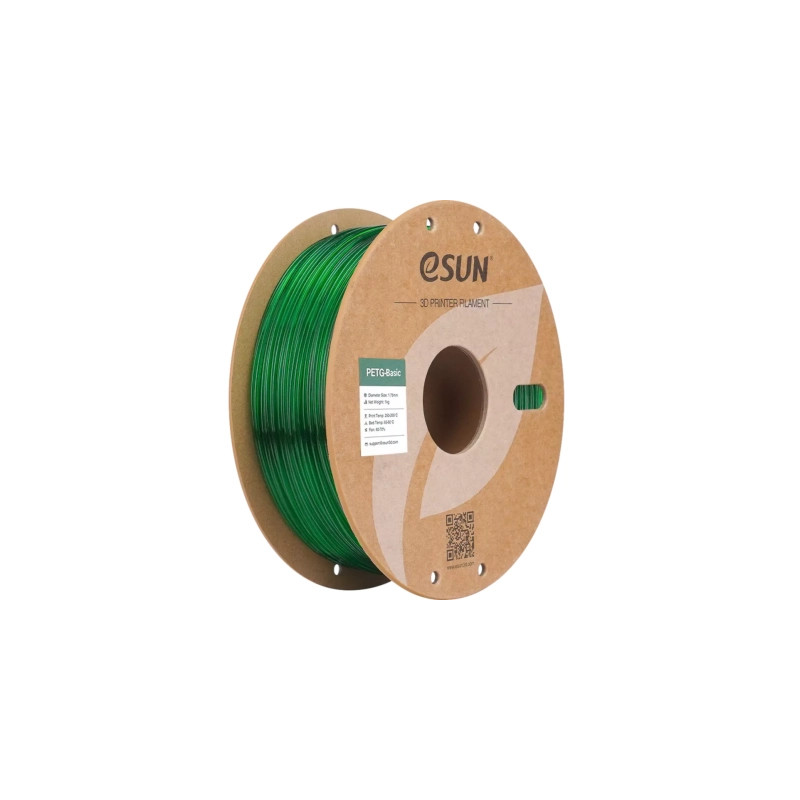 Пластик для 3D-принтера eSUN PETG BASIC Translucent 1,75mm 1kg GREEN (PETG-BASIC175T-G1P1)