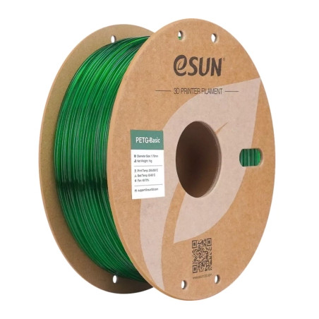 Пластик для 3D-принтера eSUN PETG BASIC Translucent 1,75mm 1kg GREEN (PETG-BASIC175T-G1P1)