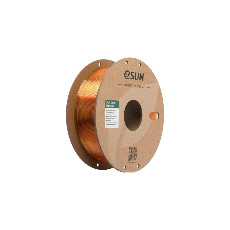 Пластик для 3D-принтера eSUN PLA Clear Rainbow 1,75mm 1kg FLAME-Crystal (PLA-CLRB175O-CF1P1)