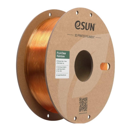Пластик для 3D-принтера eSUN PLA Clear Rainbow 1,75mm 1kg FLAME-Crystal (PLA-CLRB175O-CF1P1)