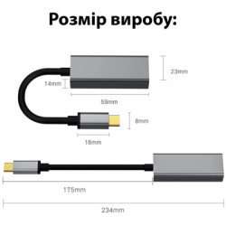 Адаптер USB-C to RJ45 Ethernet 1000Mbps Dynamode (DM-AD-GLAN-C)