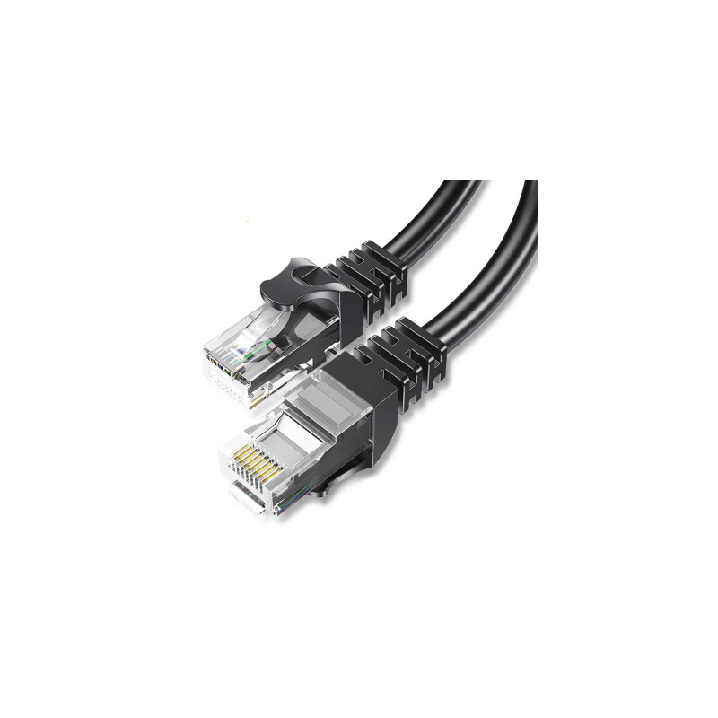 Патч-корд 10м UTP cat 6 RJ45 TopSpeed Ethernet Flat Cable Black Essager (EXCWXB-JSF01)