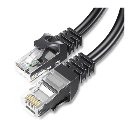 Патч-корд 10м UTP cat 6 RJ45 TopSpeed Ethernet Flat Cable Black Essager (EXCWXB-JSF01)