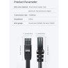Патч-корд 10м UTP cat 6 RJ45 TopSpeed Ethernet Flat Cable Black Essager (EXCWXB-JSF01)