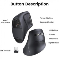 Мишка Ugreen MU008 Vertical Wireless Black (25444)