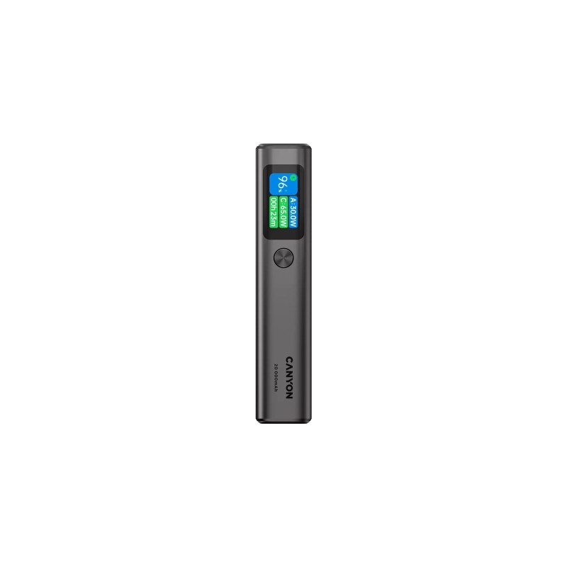 Батарея універсальна Canyon 20000mAh OnPower 230 TFT PD/130W Dark Grey (CNS-CPB230DG)