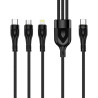 Дата кабель USB-C to Lightning + Micro 5P + USB-C 1.2m 3.0A (PD60W data) Black ColorWay (CW-CBPDU3060-BK)