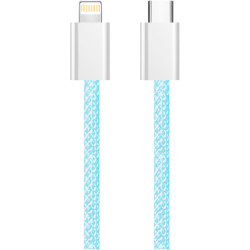 Дата кабель USB-C to Lightning 1.0m 27W blue ColorWay (CW-CBPDCL061-BL)