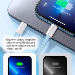 Дата кабель USB-C to Lightning 1.0m 27W blue ColorWay (CW-CBPDCL061-BL)