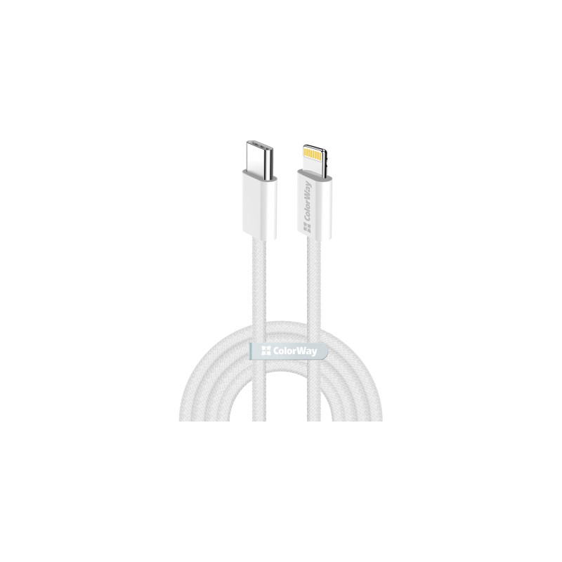 Дата кабель USB-C to Lightning 1.0m 27W grey ColorWay (CW-CBPDCL061-GR)