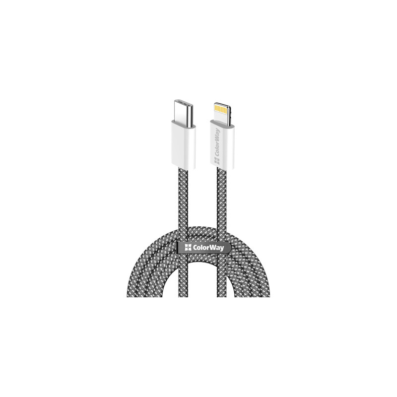 Дата кабель USB-C to Lightning 1.0m 27W black ColorWay (CW-CBPDCL061-BK)