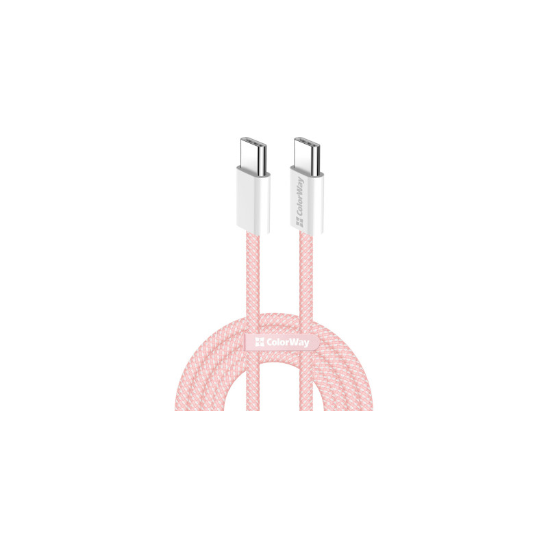 Дата кабель USB-C to USB-C 1.0m 60W 3.0А pink ColorWay (CW-CBPDCC061-P)